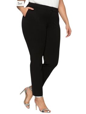 Eloquii The Ultimate Stretch Slim Pants Womens 18 Black High Waisted Office